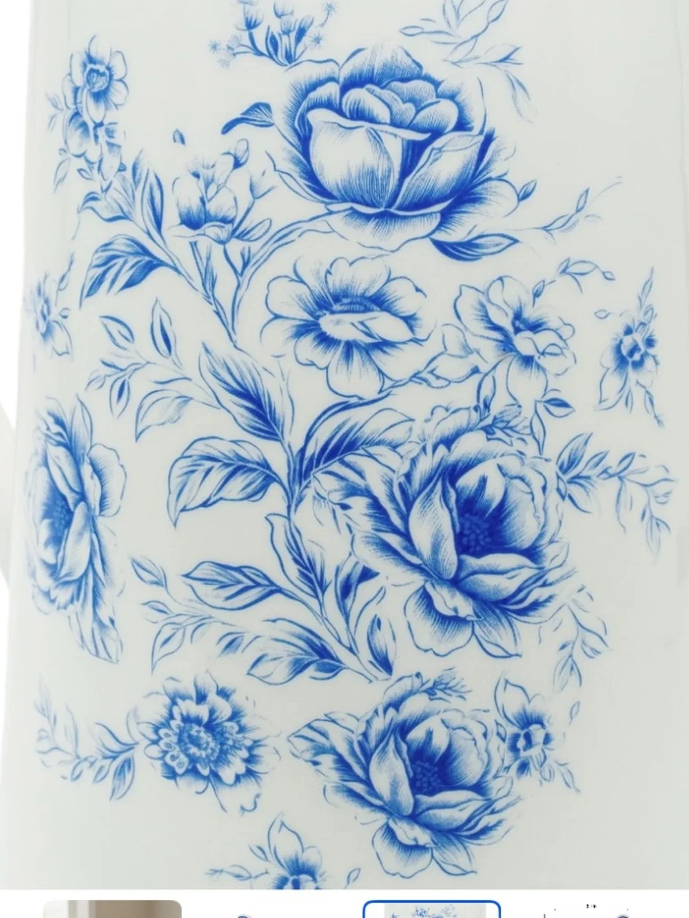 My Texas House Floral Stoneware Pitcher, Blue and White, 3 qt